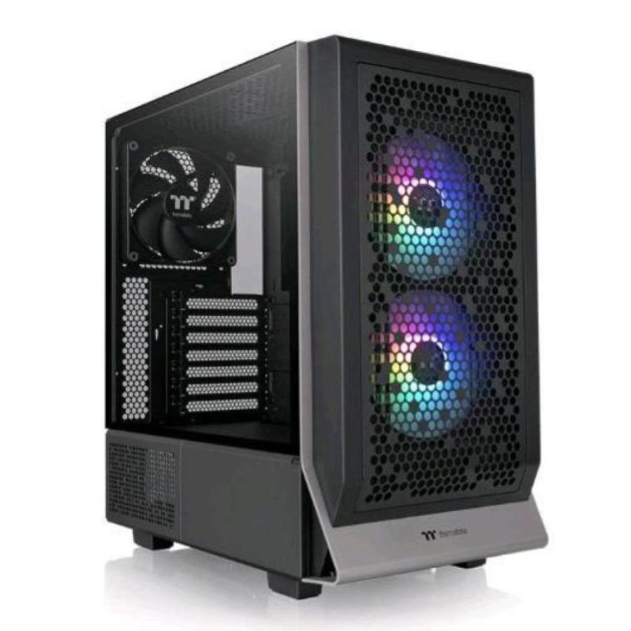 Thermaltake ceres 300 tg argb case midi tower atx eatx micro atx mini-itx pannello laterale in vetro temperato 1xusb-c 3.2 2xusb-a 3.0 1xaudio hd 2xventole 140mm argb 1xventola 140mm black