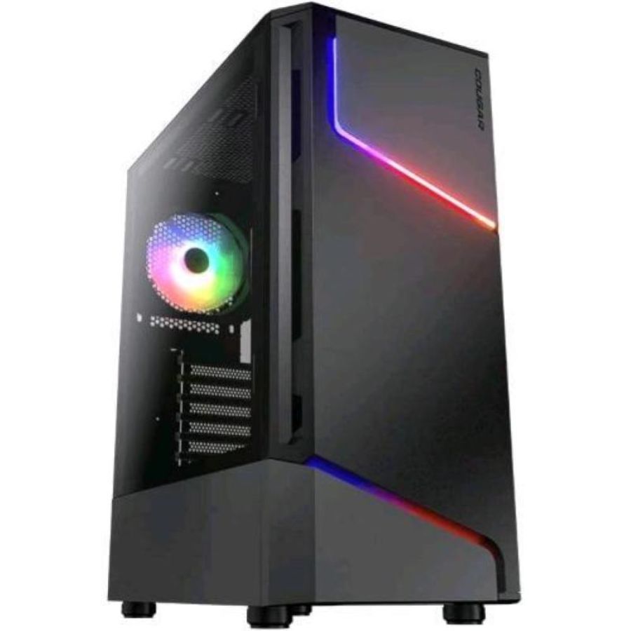 Cougar cabinet atx midi tower cougar mx360 rgb gaming nero 210x460x378mm 7slot 2x3,5` 2x2,5` vetro 1xfanrgb