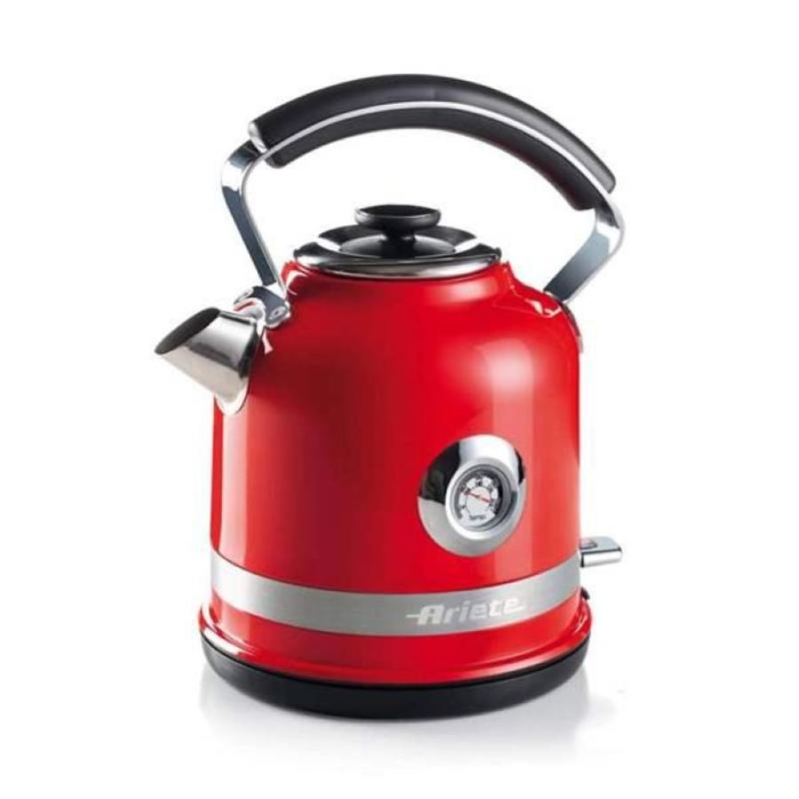 Ariete moderna bollitore elettrico stile vintage in acciaio 2.000 w 1.7 lt nero rosso