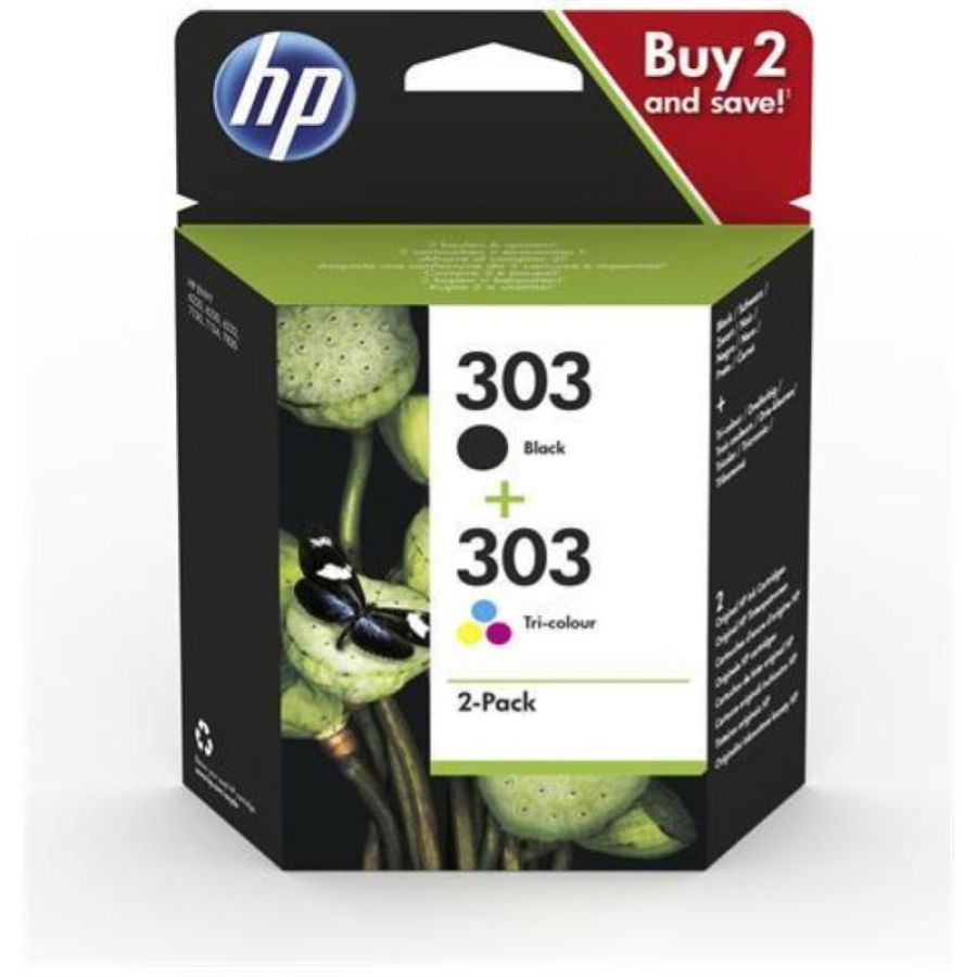 Hp 303 cartuccia inchiostro combo 2-pack nero-ciano-magenta-giallo