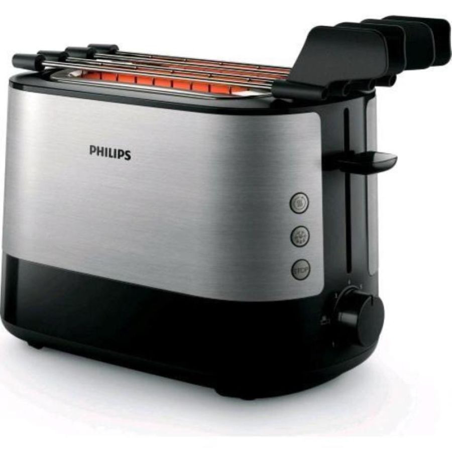 Philips hd2639 viva collection tostapane con lati in metallo e pinza per sandwich 730w