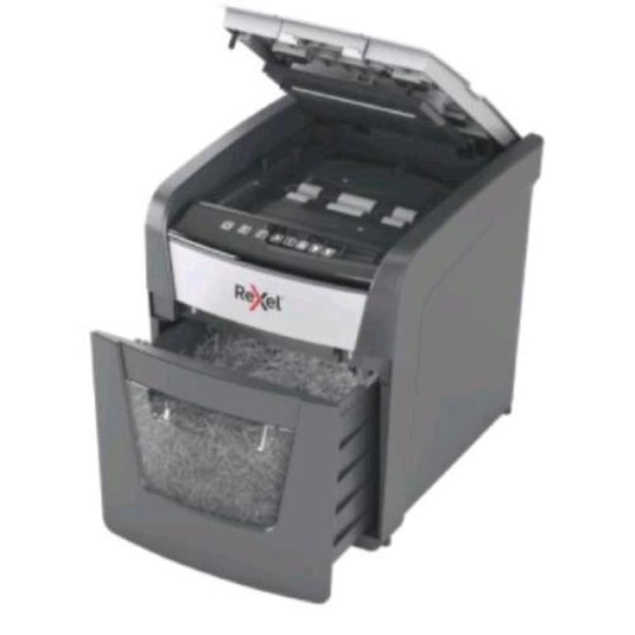 Rexel optimum autofeed+ 50x distruggidocumenti a frammento cestino 20lt capacita` 50 fogli grigio