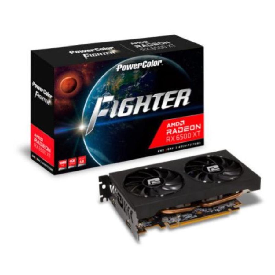 Power color vga rx6500 xt fighter 4gb hdmi/dp gddr6 4gbd6-dh/oc