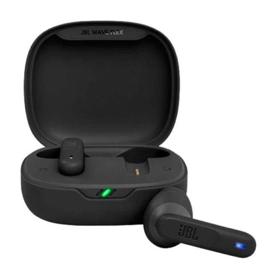 Jbl wave flex auricolari true-wireless in-ear bluetooth waterproof ip54 e antipolvere ipx2 deep bass sound tecnologia talkthru e ambientaware fino a 32h di autonomia nero