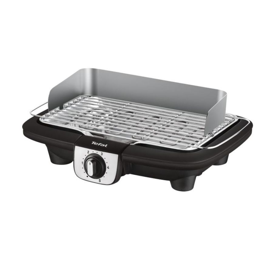 Tefal bg90a810 easy grill bistecchiera elettrica da tavolo 2.300 w temostato regolabile vassoio di raccolta 37x23,5cm in acciaio