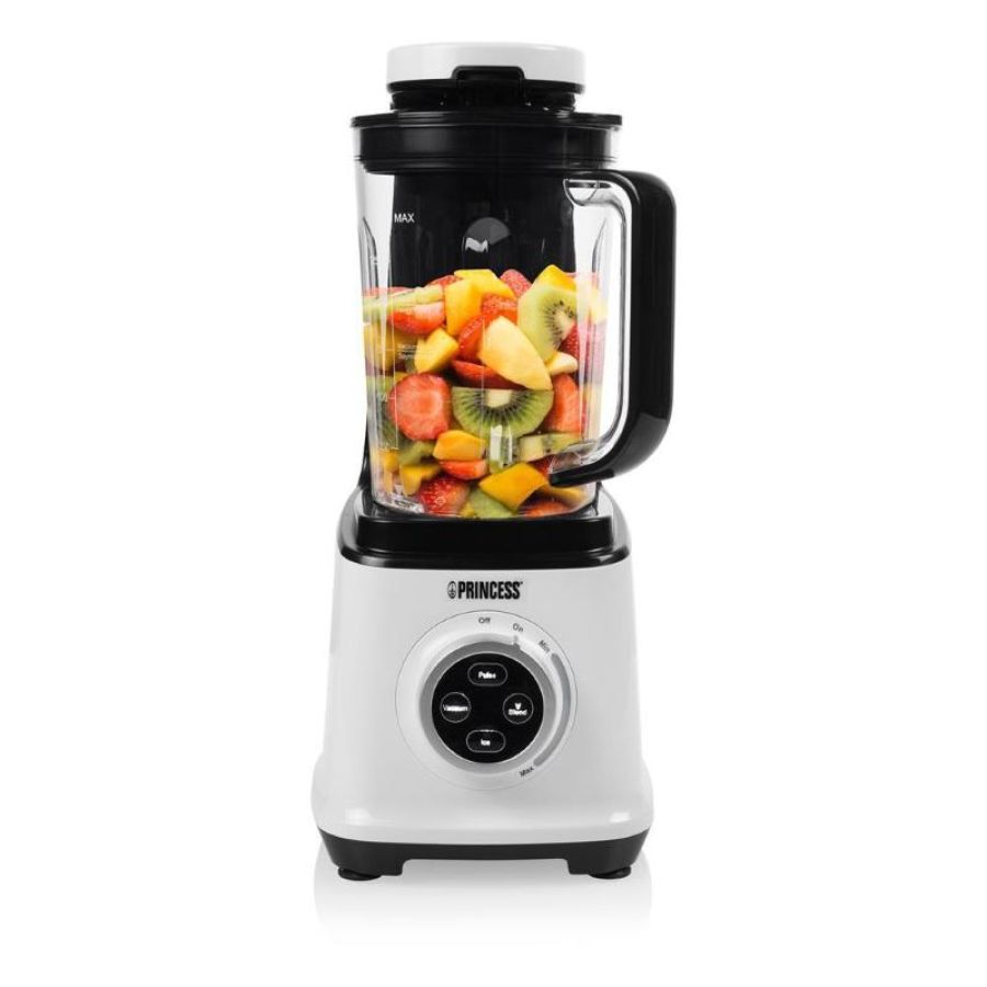 Princess frullatore sottovuoto 800w caraffa da 1.5 lt 6 lame velocita` regolabile con caraffa extra da 1 lt bianco
