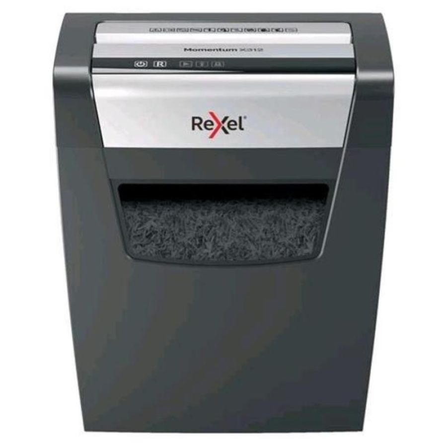 Rexel momentum x312 distruggidocumenti a frammento cestino 23lt capacita` 12 fogli col. grigio