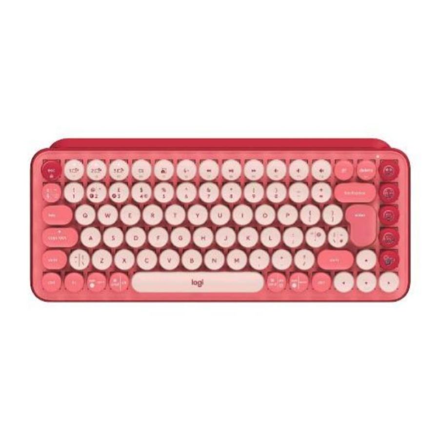 Logitech pop keys tastiera meccanica wireless con tasti emoji personalizzabili heartbreaker-rose