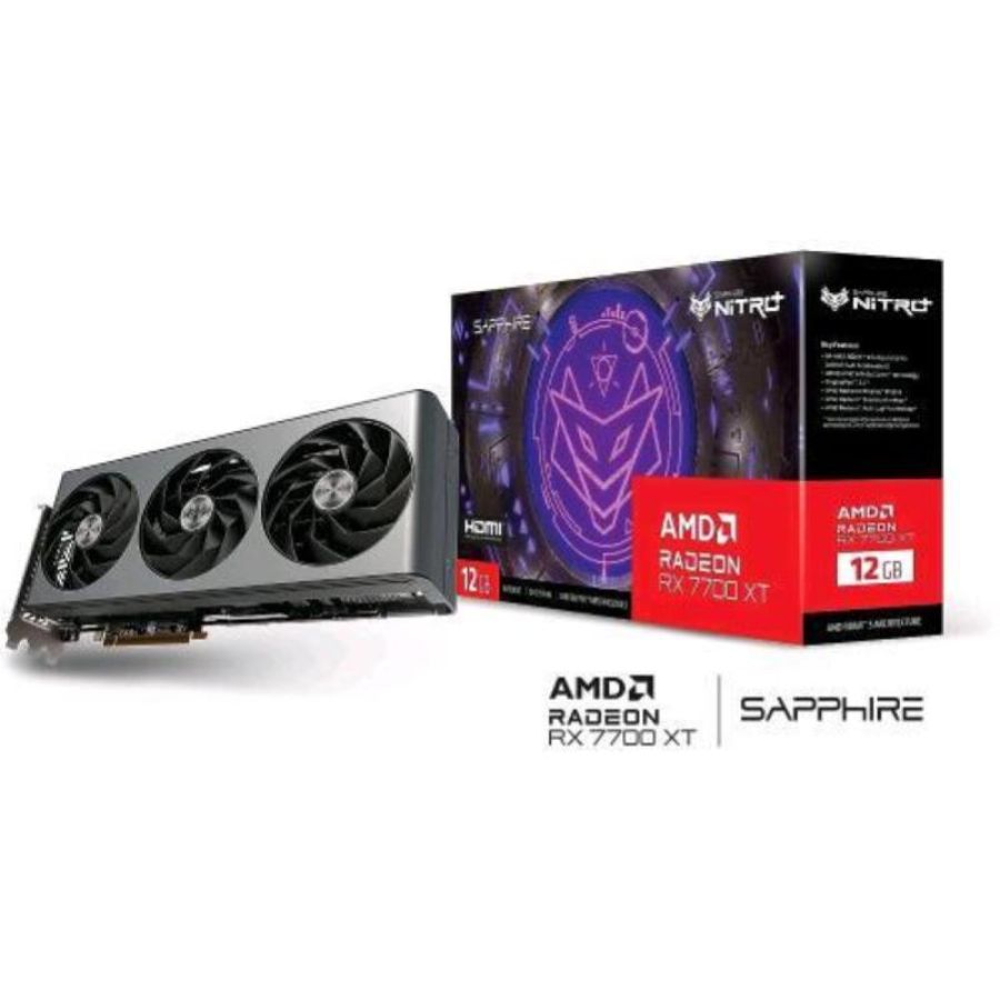 Sapphire nitro+ amd radeon rx 7700 xt gaming oc 12gb gddr6 triple fan 2 ...