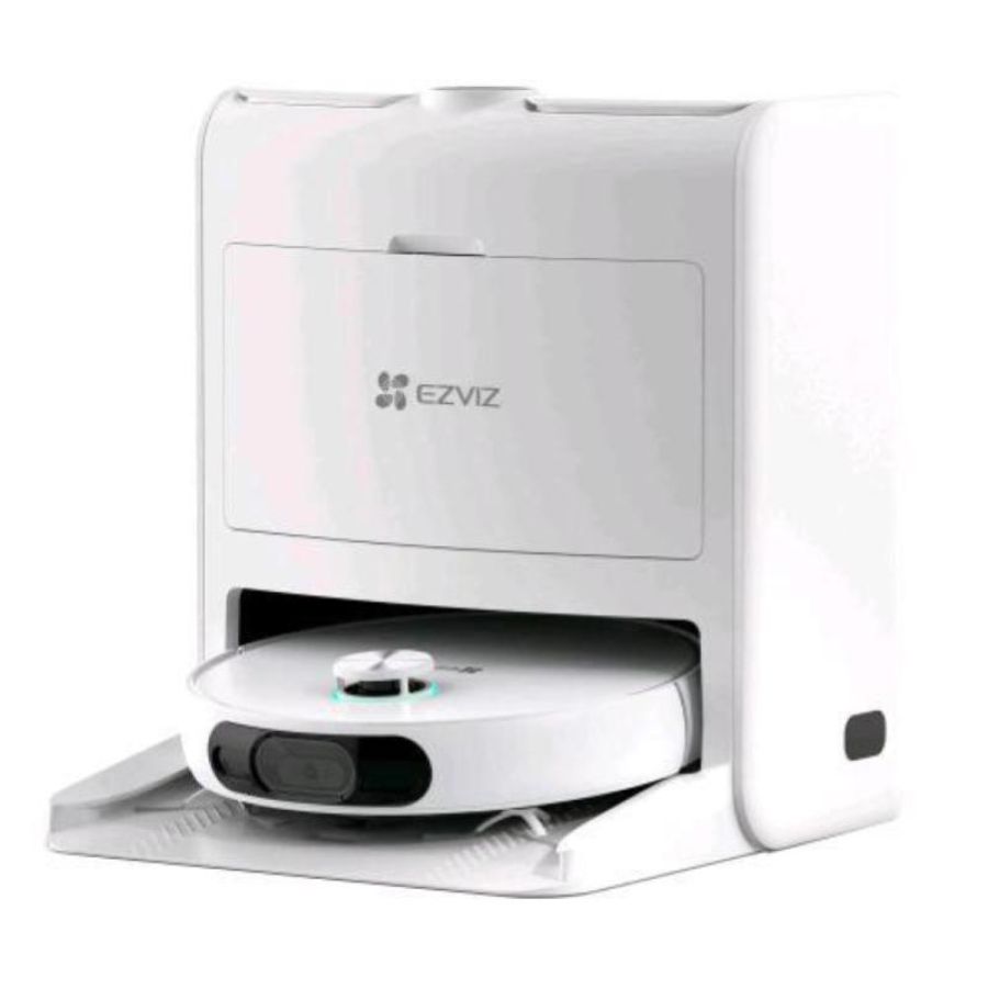 Ezviz rs2 vacuum & mop combo robot aspirapolvere/lavapavimenti con stazione di ricarica contenitore raccolta sporco ed acqua navigazione 3d laser 4000 pa white