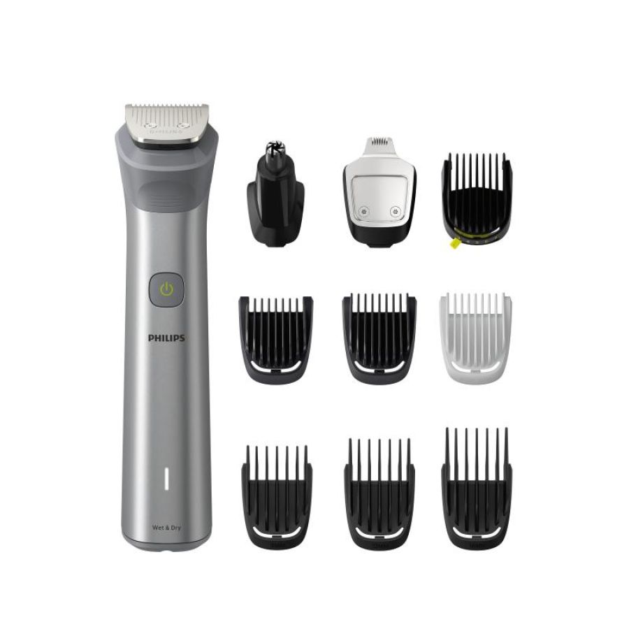 Philips mg5920/15 serie 5000 multi groom kit 10 in 1 regolabarba/tagliacapelli ricaricabile con accessori