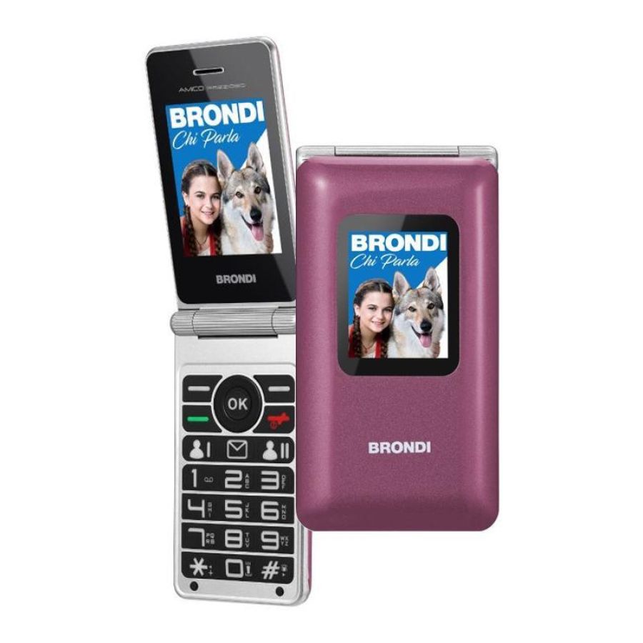 Brondi telefono cellulare amico prezioso 2.8 2 sim violet
