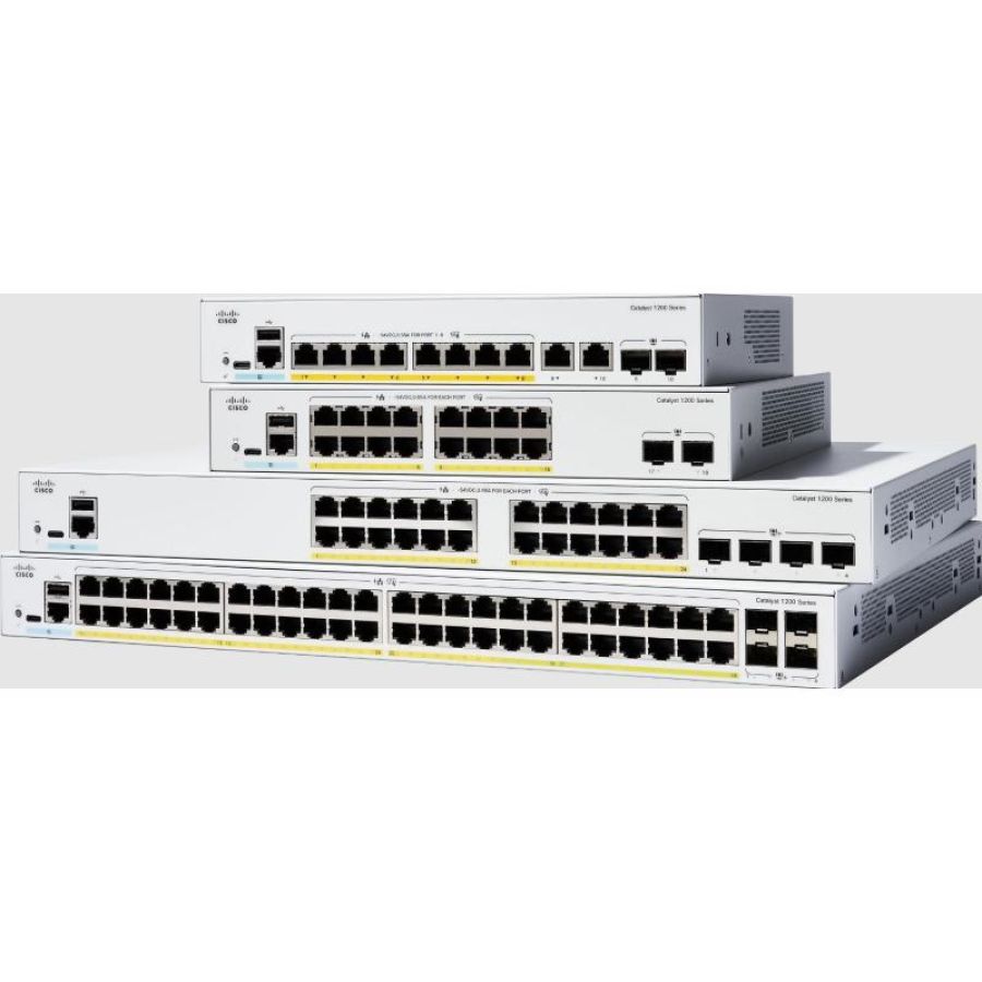 Cisco catalyst c1200-16p-2g switch gestito l3 - 16 x 10/100/1000 (poe+) + 2 x gigabit ethernet sfp - poe+ (120 w) montabile su rack