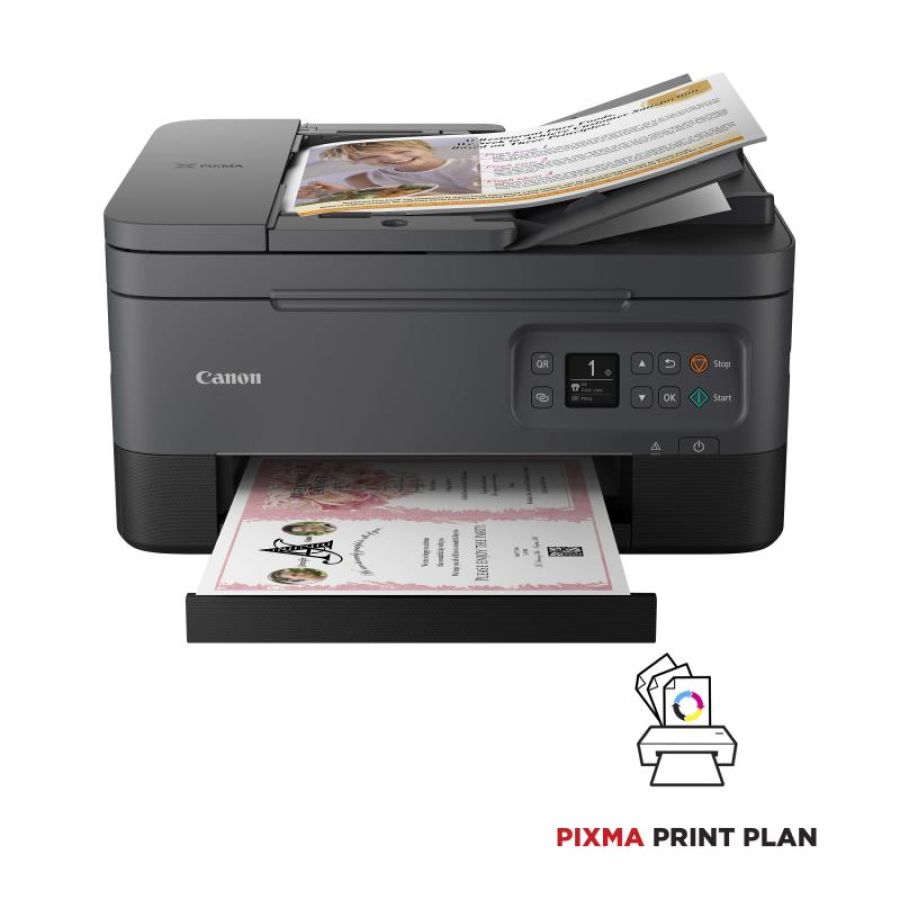 Canon stampante 3 in 1 pixma ts7450i wireless per uffici domestici - compatibile con pixma print plan - stampa fotografica senza bordi - funzionalita` wireless tramite archiviazione cloud (nero)