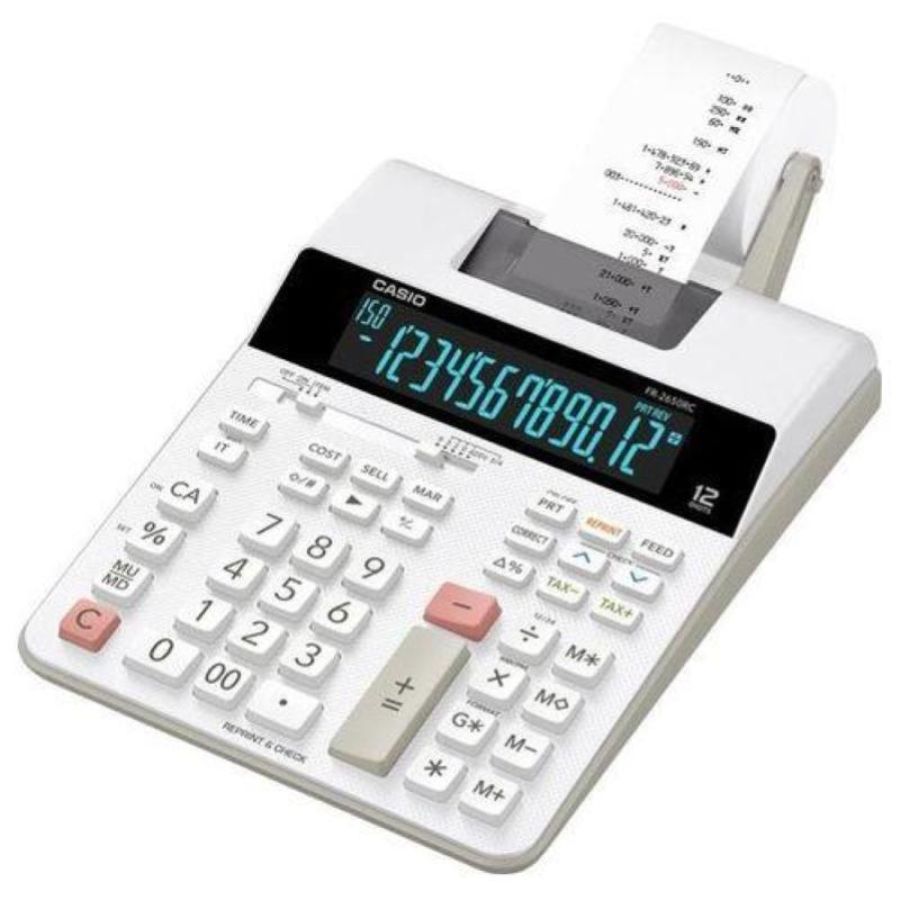 Casio fr-2650rc calcolatrice da tavolo professionale scrivente con display 12 cifre bianco