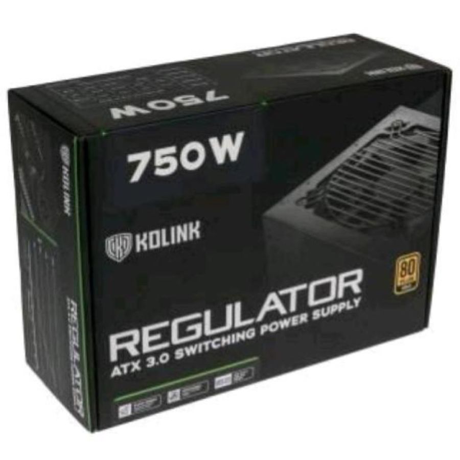 Kolink regulator alimentatore atx 750w modulare certificazione 80+ gold raffreddamento attivo black