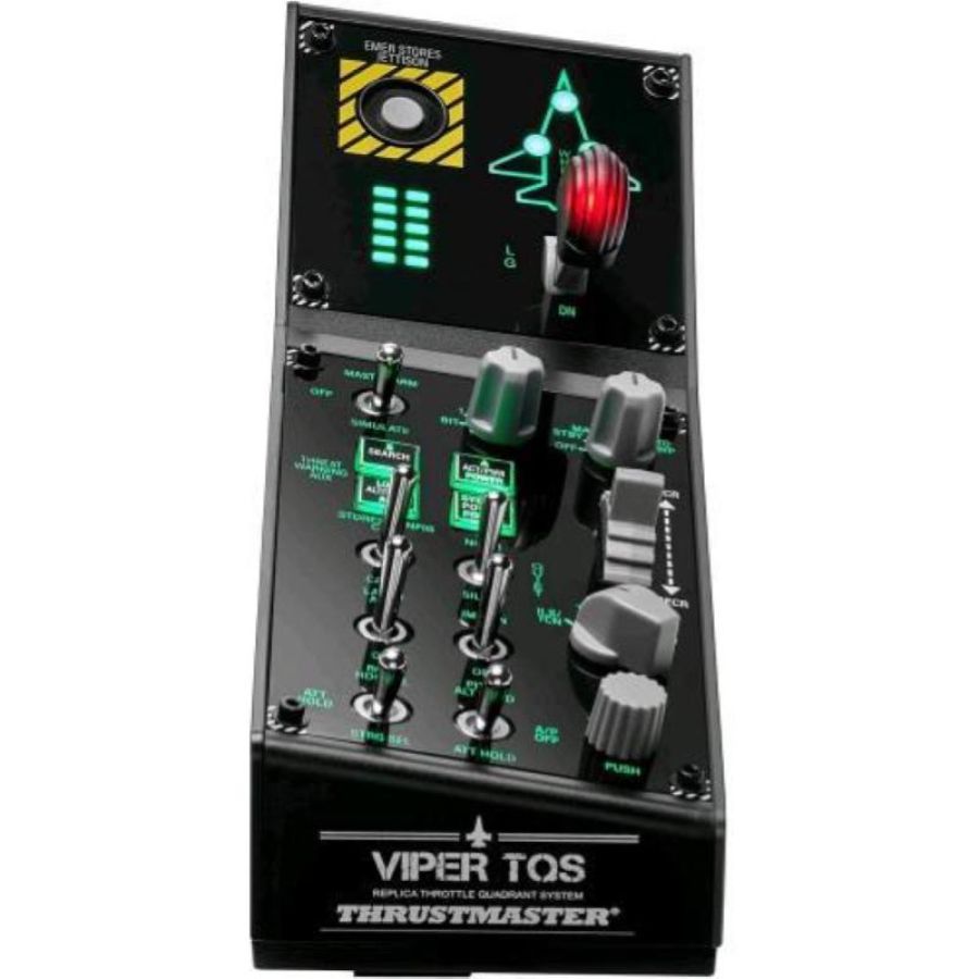 Thrustmaster viper panel per pc pannello di controllo retroilluminato utilizzabile da solo o con il viper tqs 43 pulsanti azione in metallo rilascio trim carrello di atterraggio