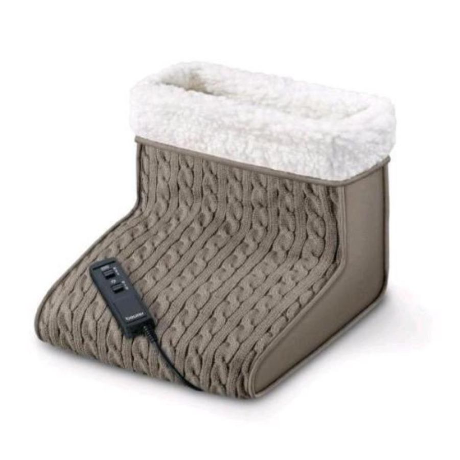 Beurer fwm45 scaldapiedi elettrico con funzione massaggio in microfibra imbottitura felpata 2 regolazioni grigio