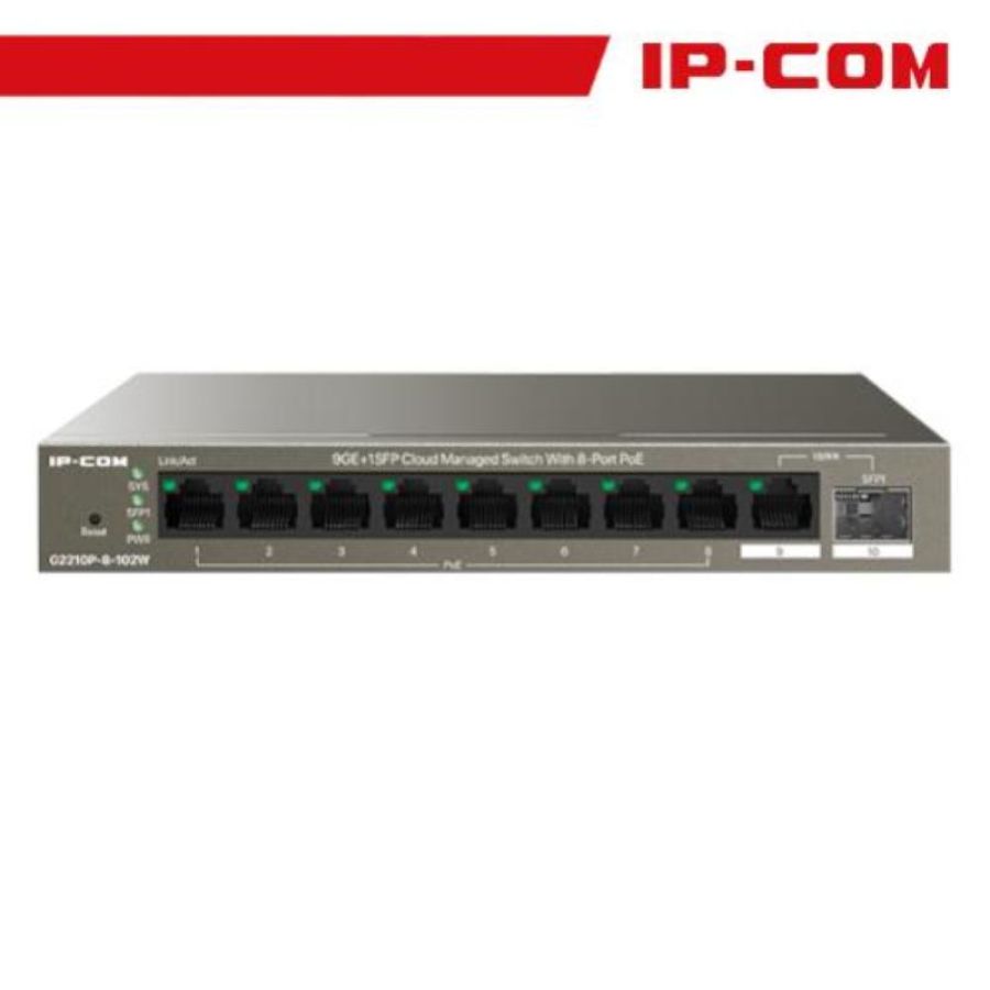 Ip-com g2210p-8-102w switch di rete gestito 8 porte rj-45 10/100/1000 mbps supporto poe