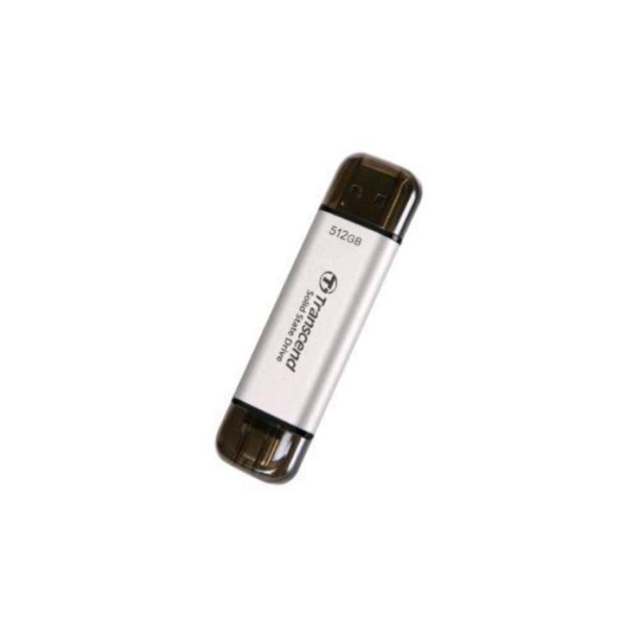 Transcend esd310 ssd esterno 512gb usb a e usb-c 3.2 gen 2 (3.1 gen 2) 10 gbit/s argento
