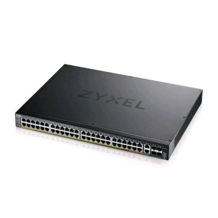Zyxel xgs2220-54fp-eu0101f switch managed layer 3 lite stackable 48 porte gigabit poe + 2 porte 10gbe multigigabit poe (poe fino a 960w)