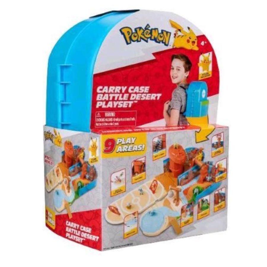 Rei toys pokemon playset arena nel deserto con personaggio di pikachu 5 cm