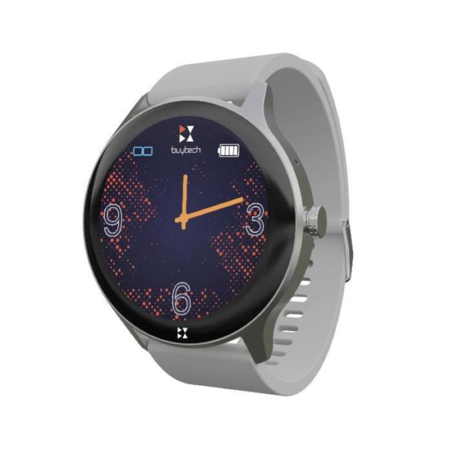 Techmade buytech beta smartwatch 1.38 touch cassa tonda in alluminio grigio chiaro