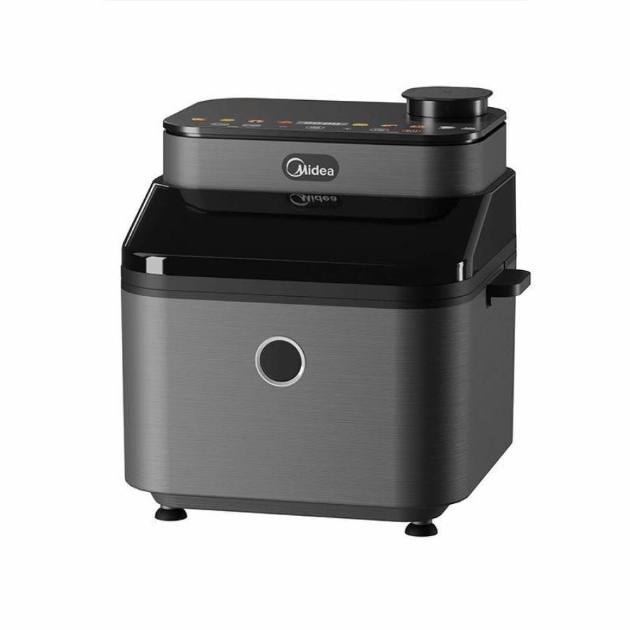 Midea mf-cy75a2 friggitrice ad aria fornetto capacita` 7 litri potenza 1650 watt con funzione vapore colore nero