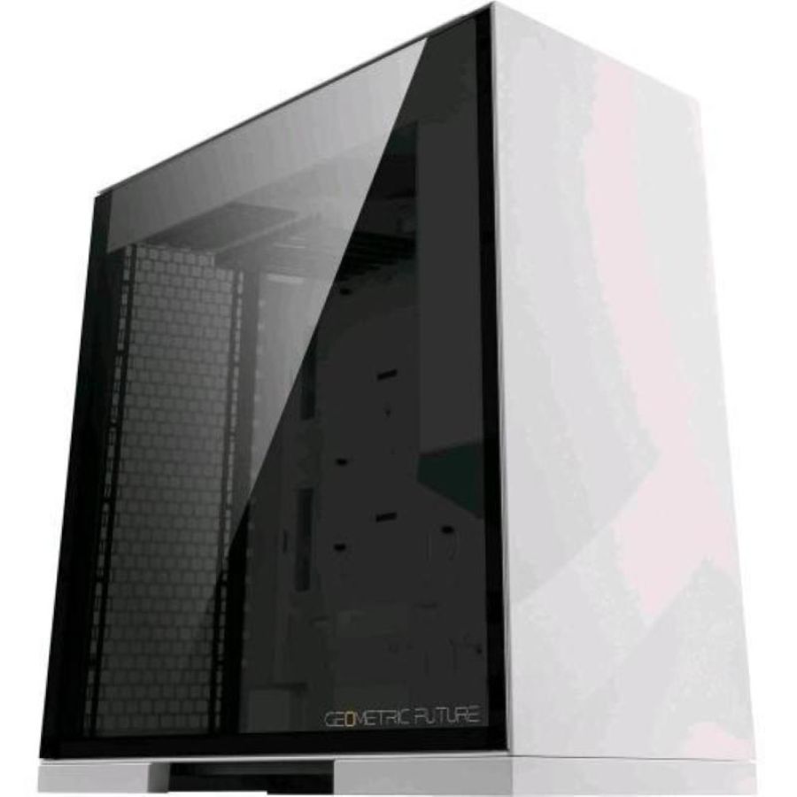 Geometric future m8 lohan case mid tower vetro temperato mini itx/matx/atx/ssi-eeb bianco