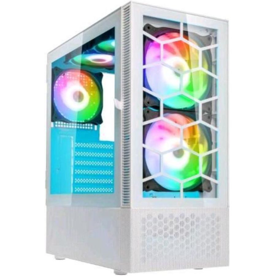 Kolink observatory mx glass case mid tower argb vetro temperato mini itx/matx/atx bianco