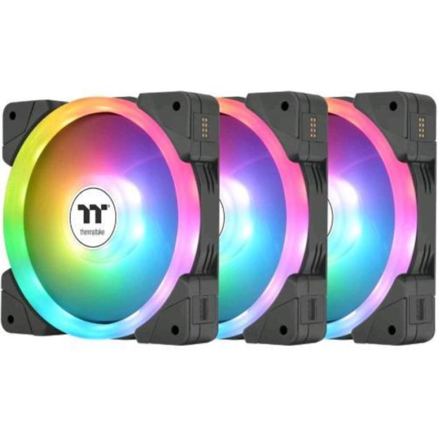Thermaltake swafan ex12 argb ventola di raffreddamento per pc tt 120mm 3 fan pack premium edition nero