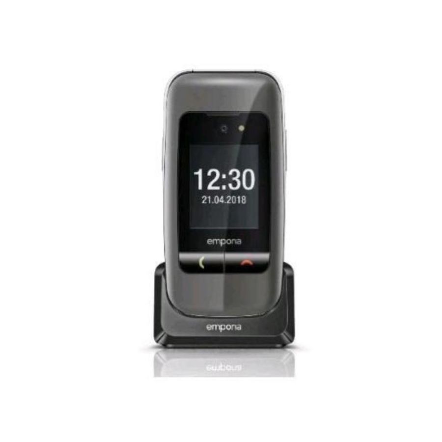 Emporia one senior phone 2g 2.4 tasti grandi sos opzionale 3 tasti scelta rapida fotocamera grigio silver