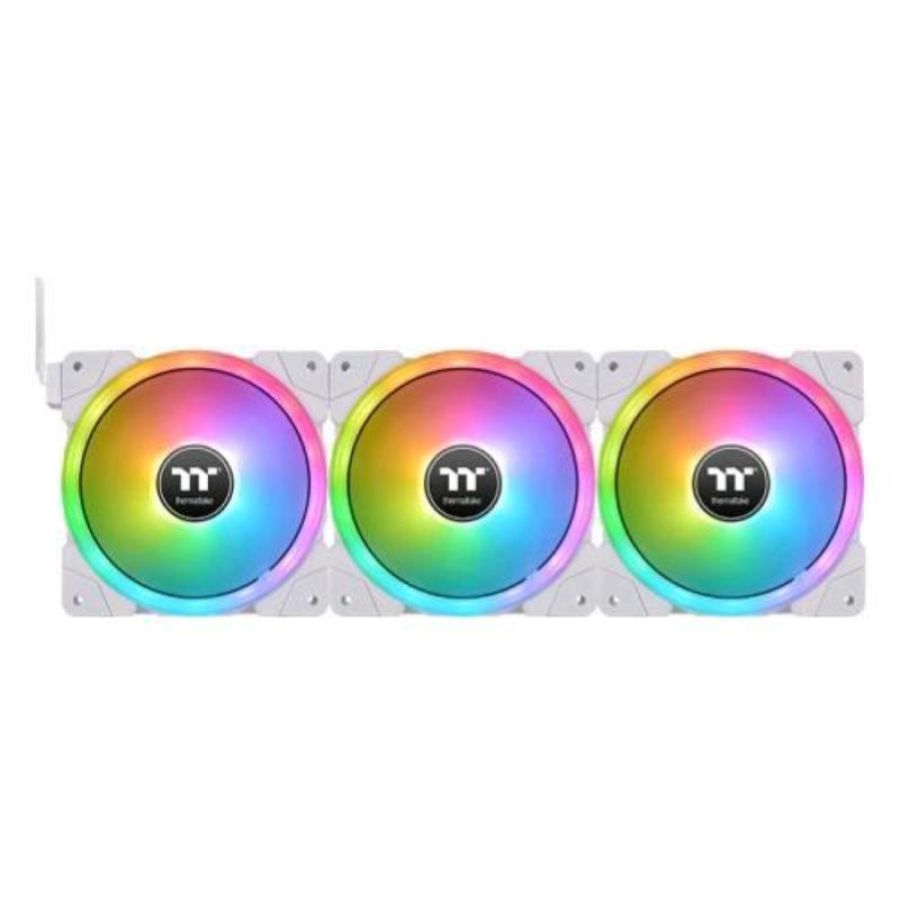 Thermaltake swafan ex12 kit 3 ventole 120mm per pc illuminazione led rgb 2.000 rpm white