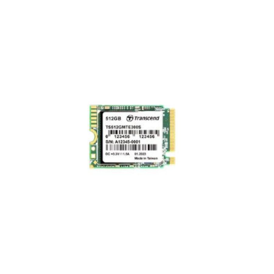 Transcend mte300s ssd 512gb m.2 2230 nvme pci express 3.0 3d nand lettura 2000 mb/s 90000 iops scrittura 1100 mb/s 190000 iops