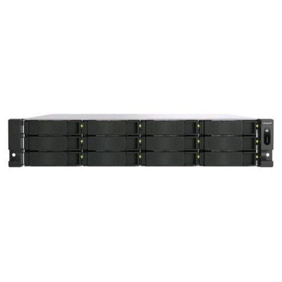 Qnap ts-h1277axu-rp nas chassis rack 2u amd ryzen 7 7000 5.3ghz ram 32gb-12 bay hdd/ssd sata ii/iii 2.5/3.5 2 slot sfp+ 6 porte lan rj-45 black