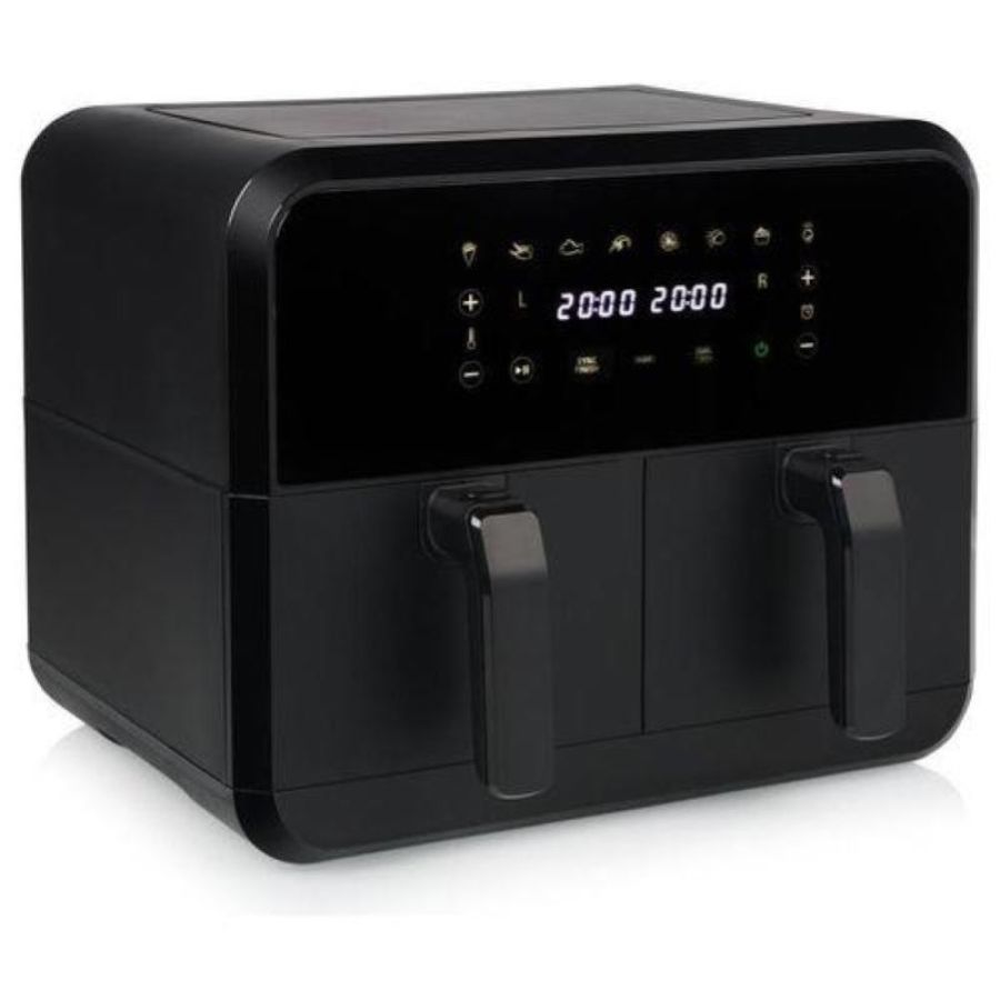 Princess 182068 double basket airfryer - friggitrice ad aria 8 l, 2400 w, 8 programmi preimpostati, display led, tecnologia a doppio cestello, nero