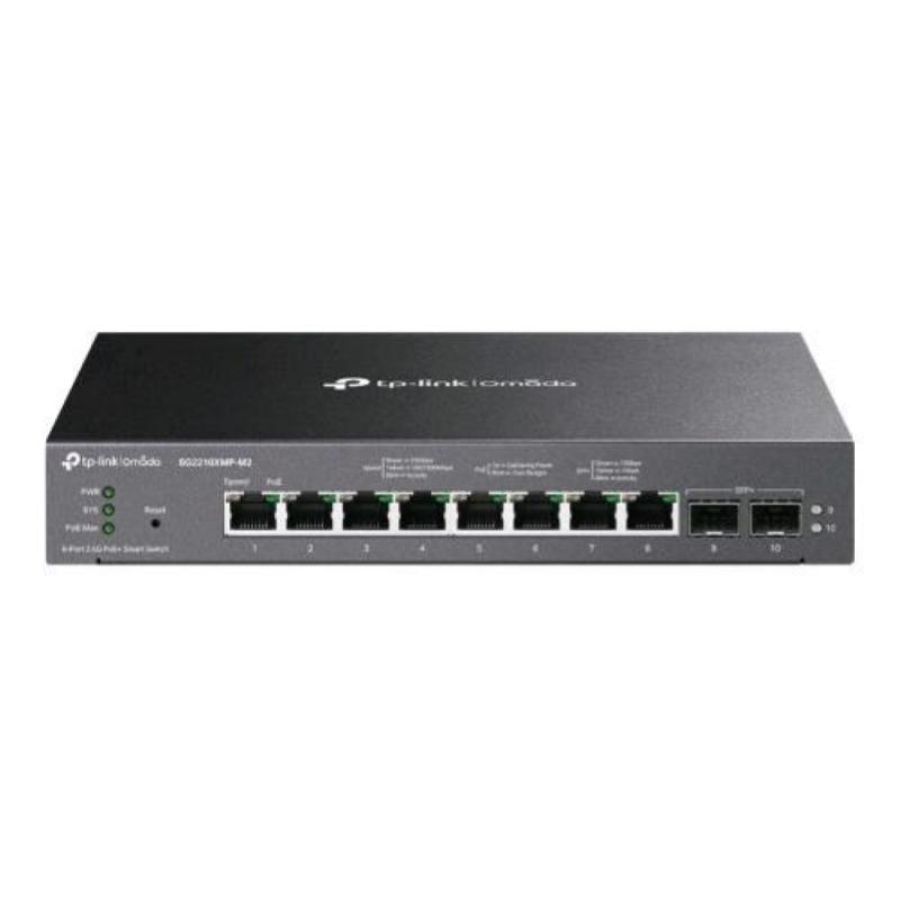 Tp-link omada sg2210xmp-m2 v1.6 switch gestito 8 x 100/1000/2.5g (poe+) + 2 x 10gb ethernet sfp+ poe+ (160 w) desktop