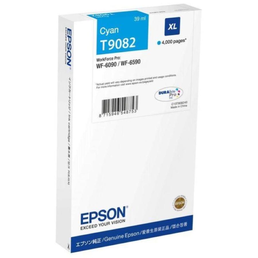Epson t9082 cartuccia inchiostro ciano xl 39 ml 4000 pagine
