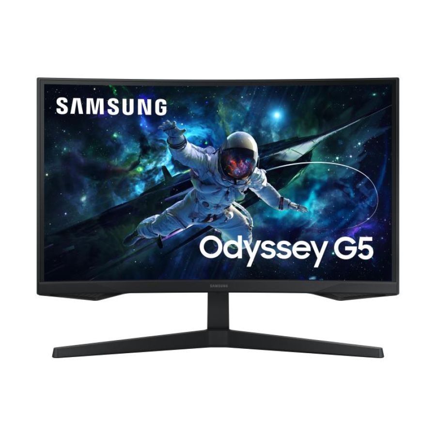 Samsung monitor gaming odyssey g5 (s27cg552), curvo (1000r), 27``, 2560x1440 (wqhd 2k), hdr10, va, 165 hz, 1 ms (mprt), freesync, hdmi, display port, ingresso audio, flicker free, eye saver mode