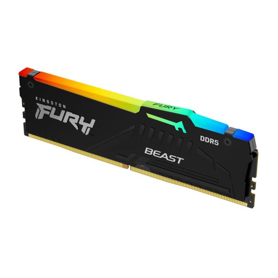 Kingston fury beast rgb memoria ram 1x32gb 6.000 mhz tecnologia ddr5 tipologia dimm 288-pincl36 dimm black