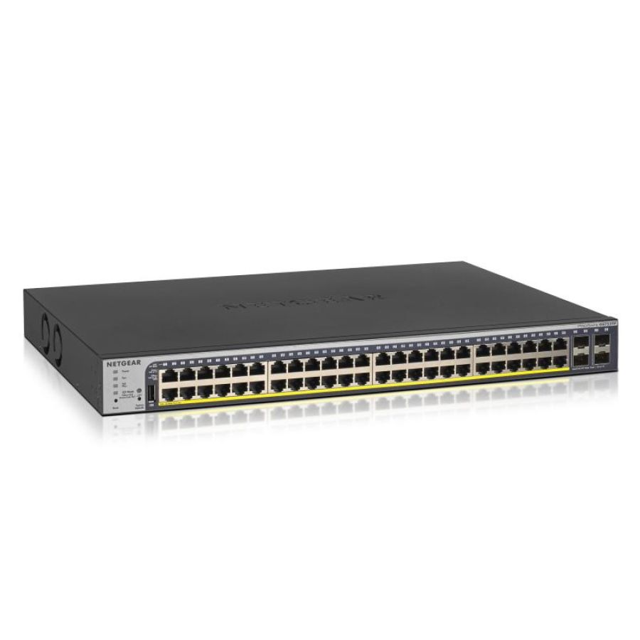 Netgear gs752tp-300eus switch gestito 48 porte poe gigabit ethernet -managed 48 x poe+ 380w 4x 1g sfp montabile a rack