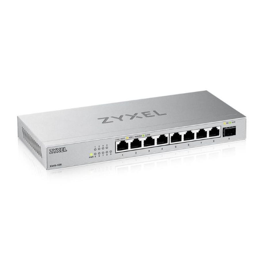 Zyxel xmg-108 switch non gestito 8 porte 2.5g ethernet 100-1000-2500 argento