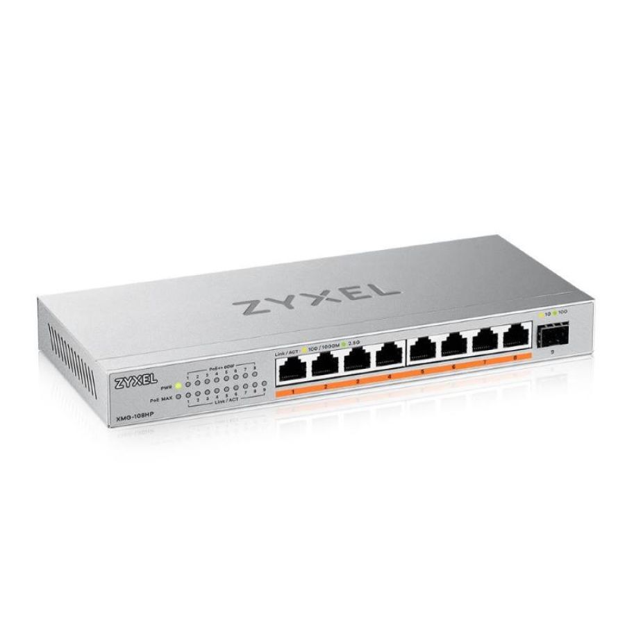 Zyxel xmg-108hp switch non gestito 2.5g ethernet 100-1000-2500 supporto power over ethernet