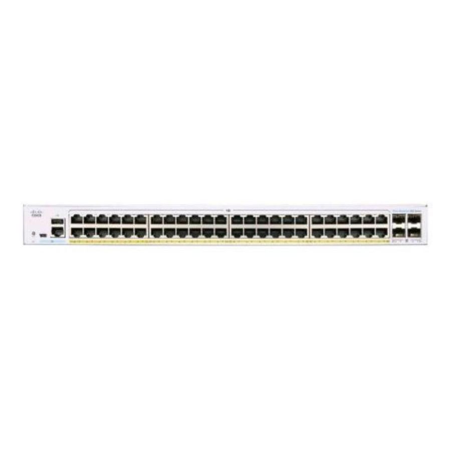 Cisco business 250 series cbs250-48p-4x-eu switch gestito l2/l3 - 48 x 10/100/1000 (poe+) + 4 x 10 gigabit sfp+ poe+ (370 w) montabile su rack