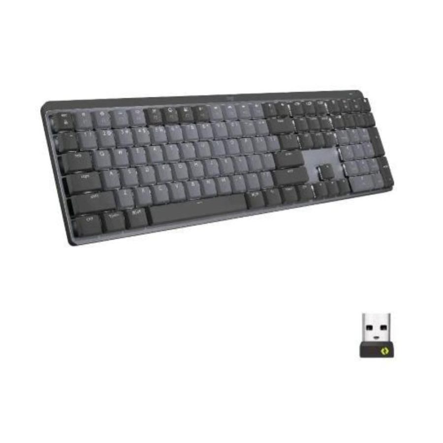 Logitech mx mechanical tastiera wireless bluetooth retroilluminata switch tattili silenziosi tasti retroilluminati usb-c qwerty us international grafite grigio