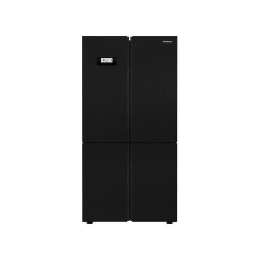Grundig gqn21235gbn - frigorifero 4 porte 572 l, 182 cm, classe f, 39 db, total no frost, fullfresh+, ionfresh, vetro nero