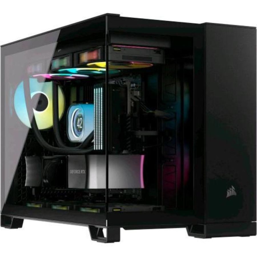 Corsair 2500x mdi tower micro-atx pannello laterale in vetro temperato minitx/matx nero