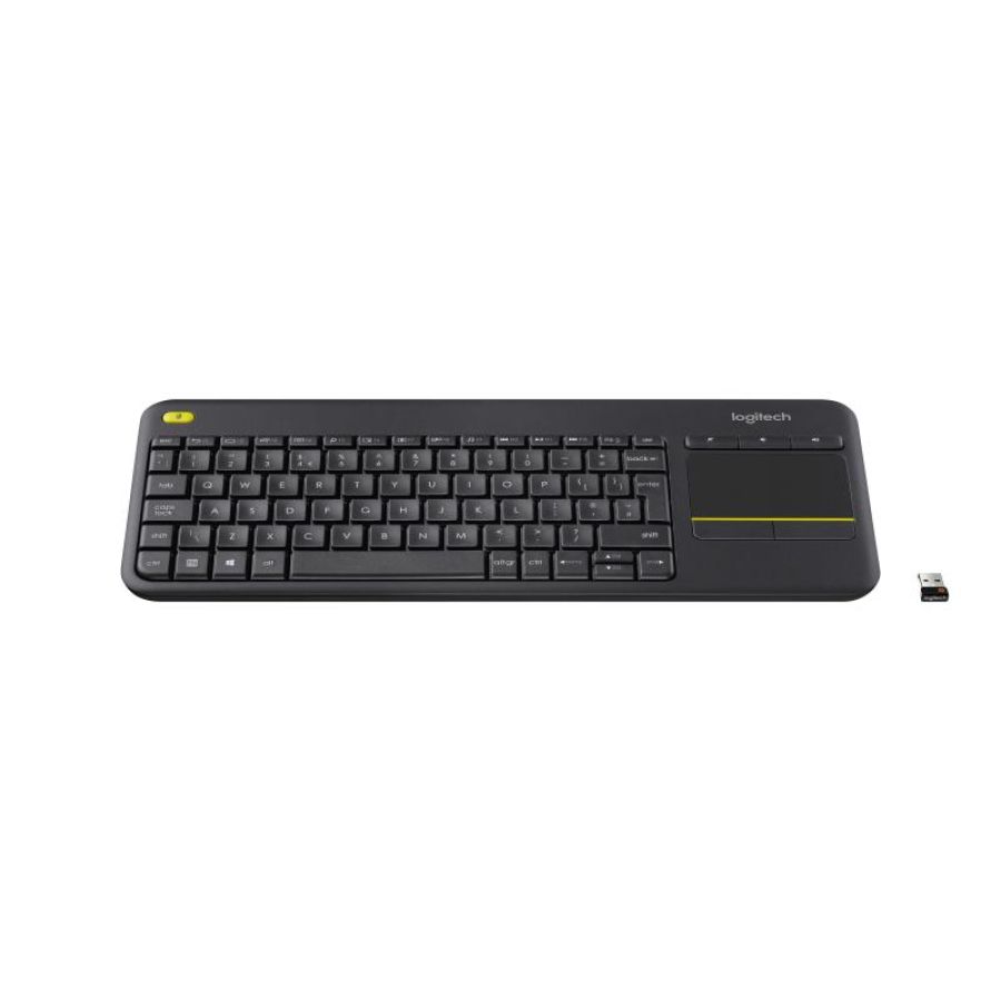 Logitech k400 plus tastiera rf wireless azerty francese nero