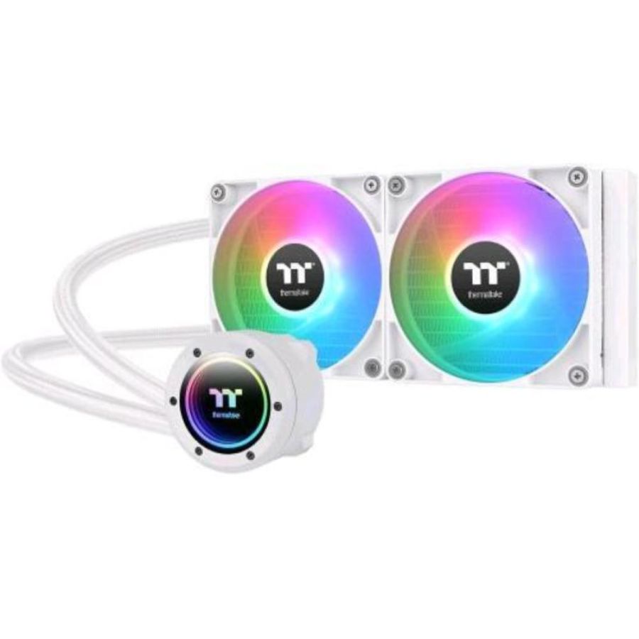 Thermaltake th240 v2 argb sync cpu liquid cooler snow edition diamentro ventola 240mm bianco