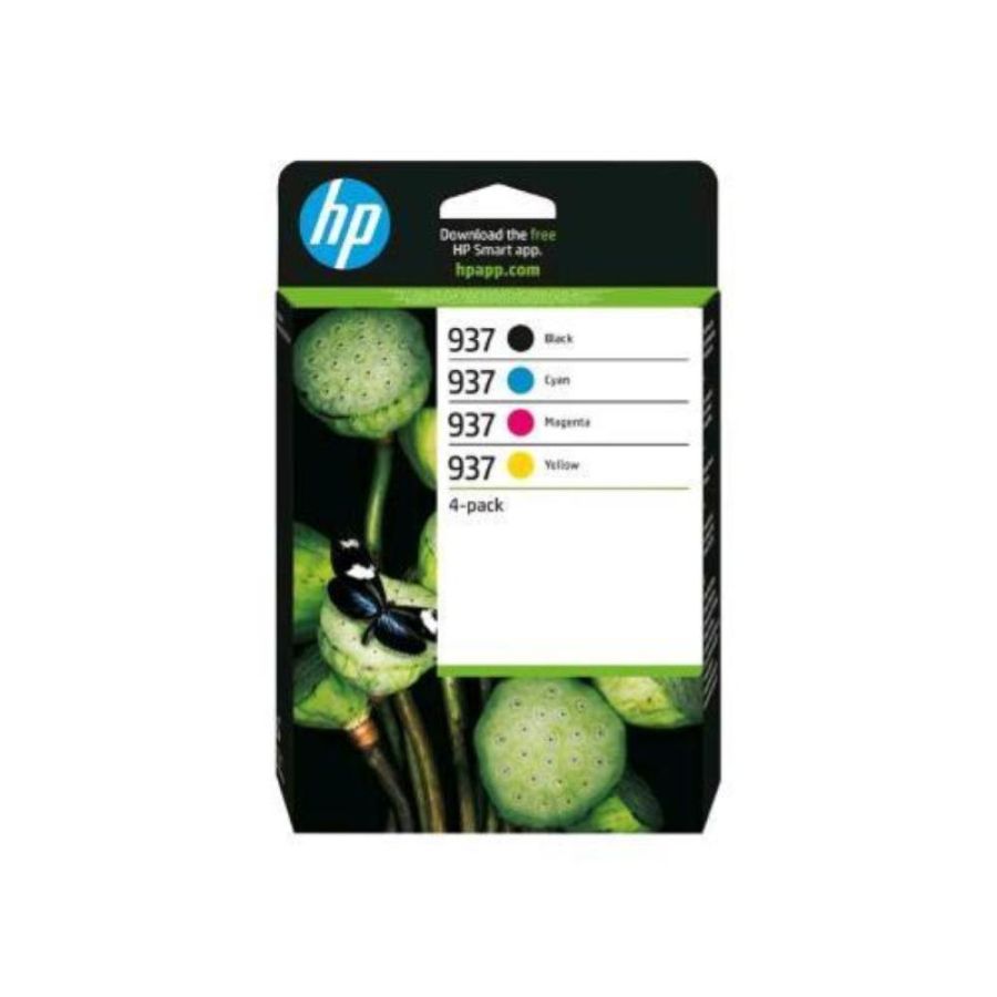Hp 937 originale set 4 cartucce inchiostro cmyk resa standard per officejet pro